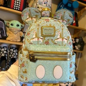 Disney, Mickey The Main Attraction, 50th Anniversary, Carousel Loungefly NWT